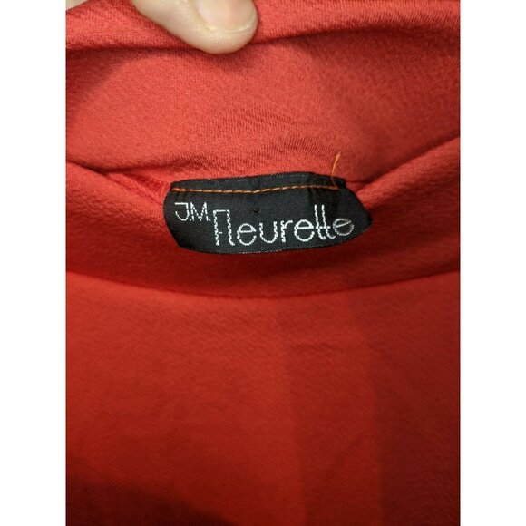 JM Fleurette Red Orange Flare Skirt Size M Medium Skater Knee Length - Picture 3 of 4